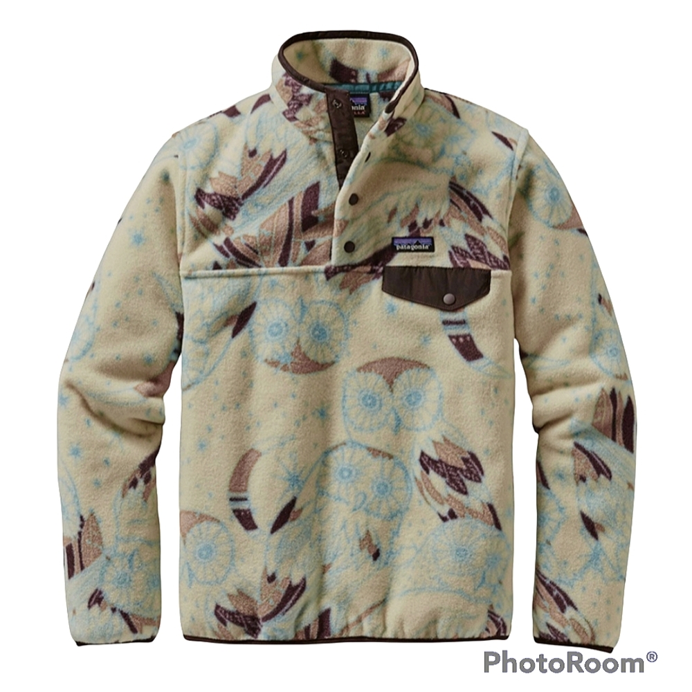 Patagonia Lightweight Synchilla Snap-T Fleece Pullover Moon Owl Womens L